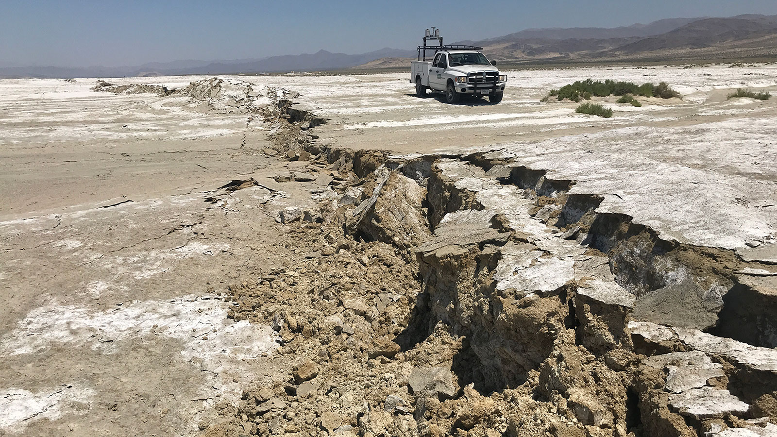 Photo of surface deformation caused by the Ridgecrest earthquake sequence in July 2019. Credit: USGS